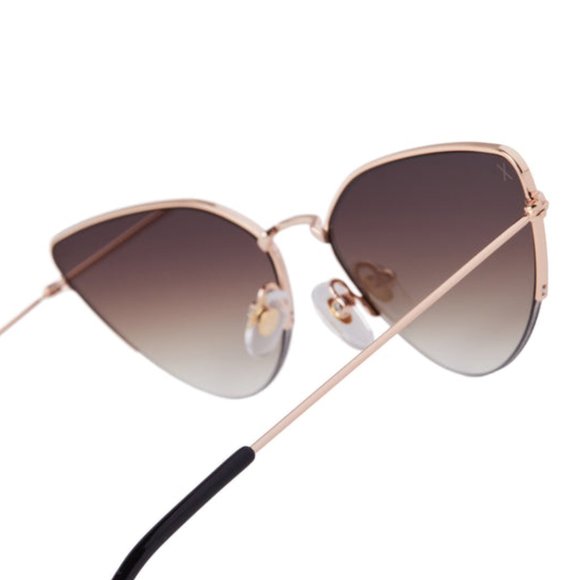 Dime Optics Fairfax Sunglasses in Brushed Gold/Brown Gradient